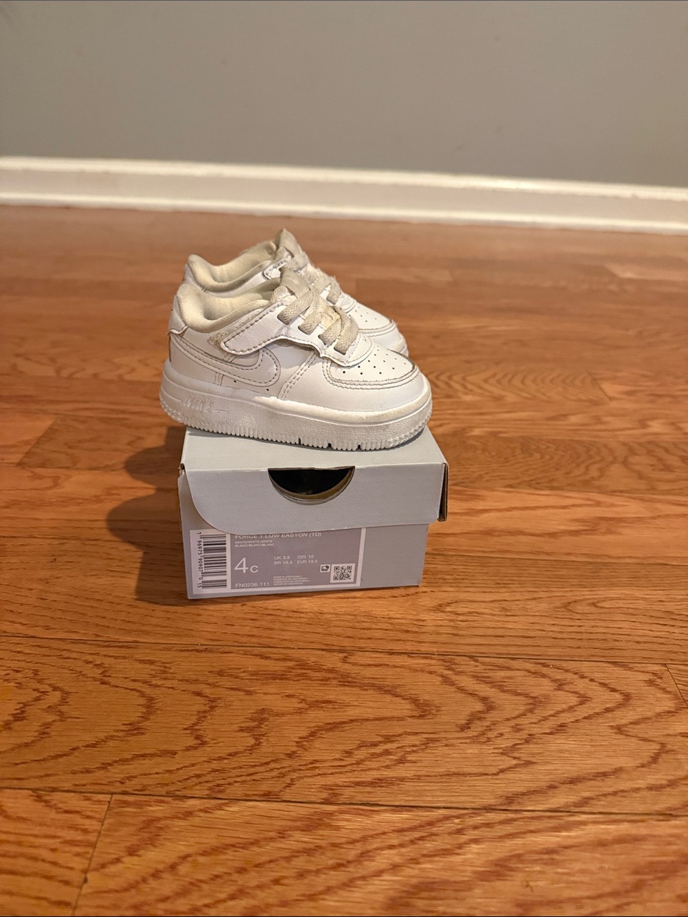 Kids White Low-Top Leather Sneakers